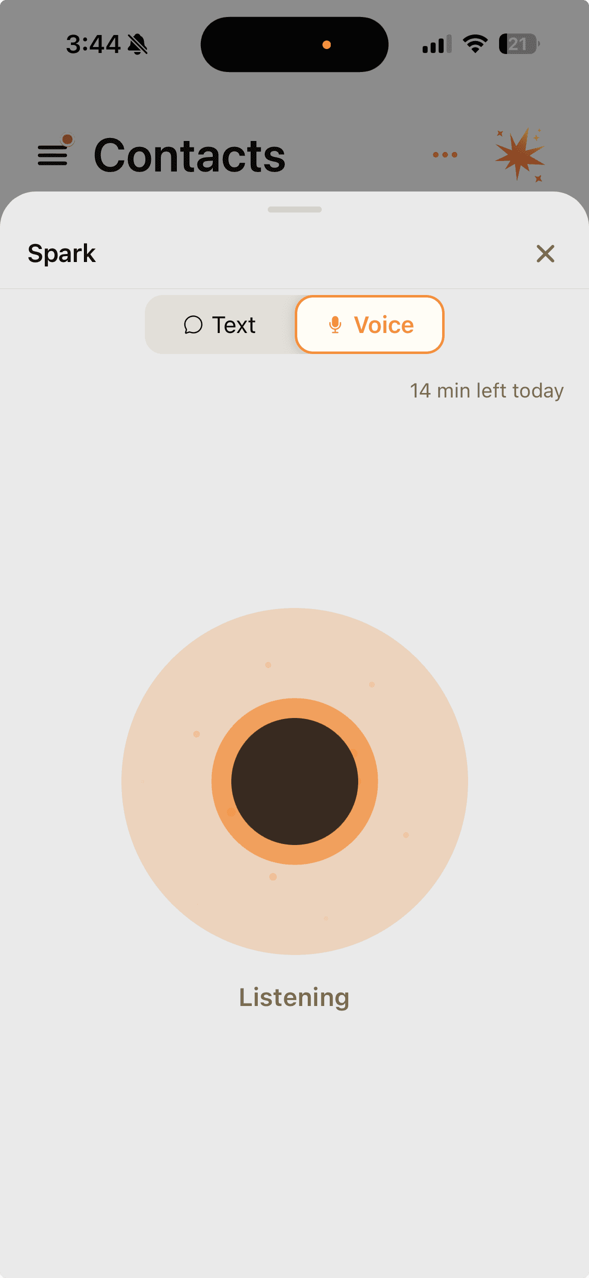 Spark Chat voice mode listening